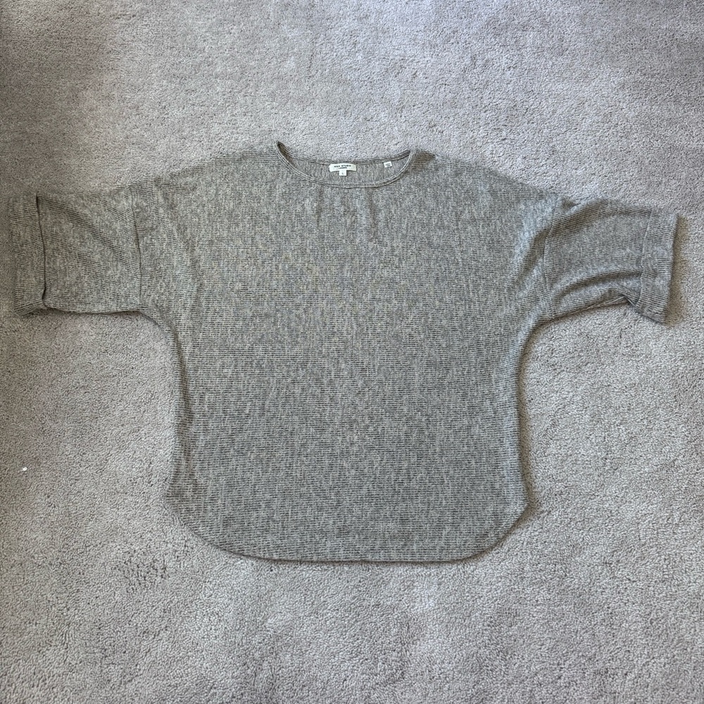 Max Studio Heathered Gray Ribbed Knit Top